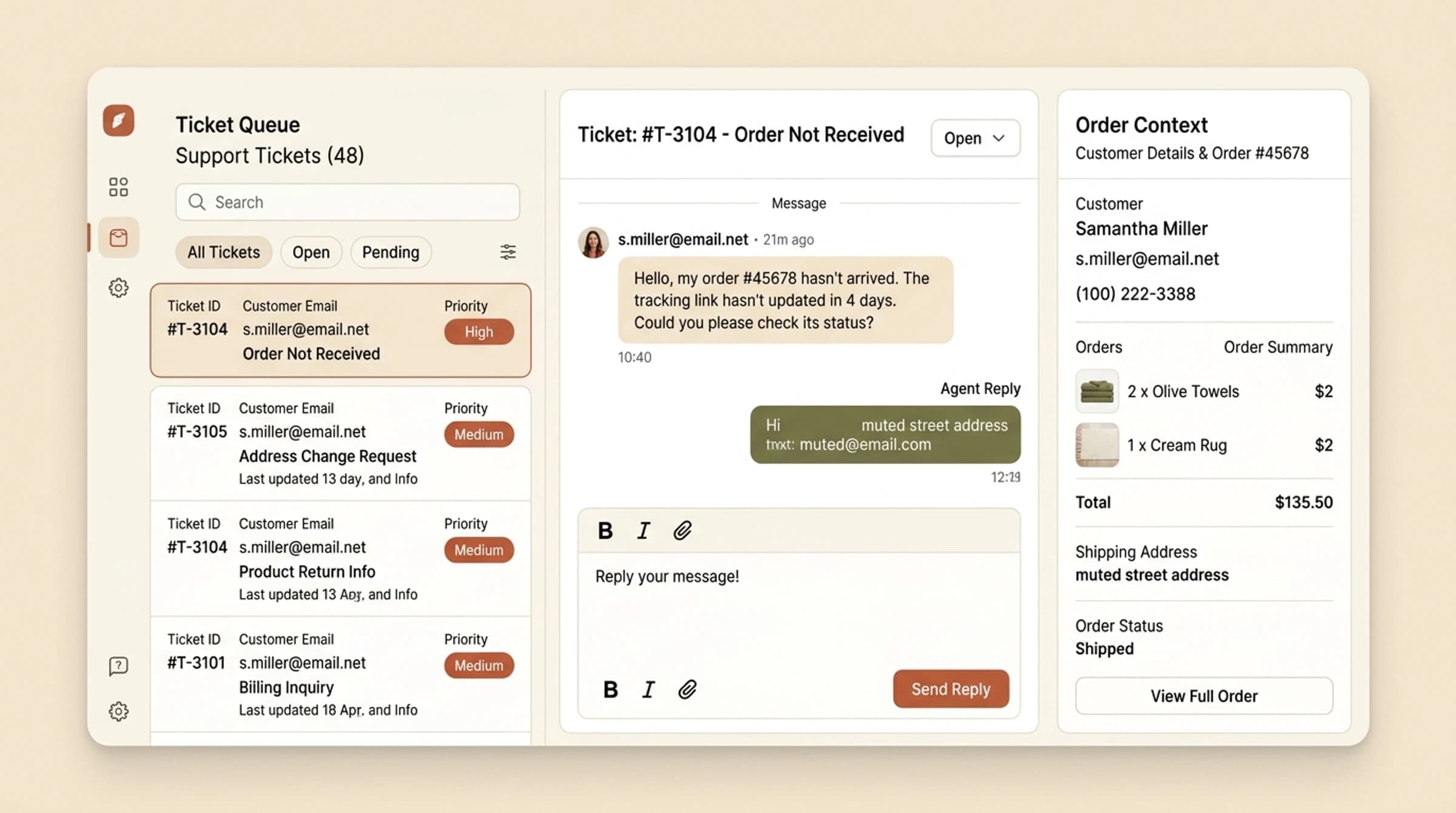 Catalog architecture and customer operations dashboard showing taxonomy mapping, ticket queues, and dispute resolution workflows.